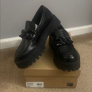Steve Madden Black Chunky Loafers